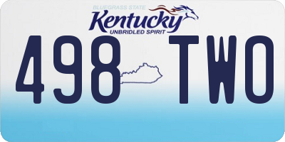 KY license plate 498TWO