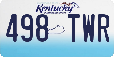 KY license plate 498TWR
