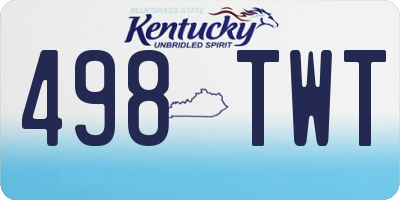 KY license plate 498TWT