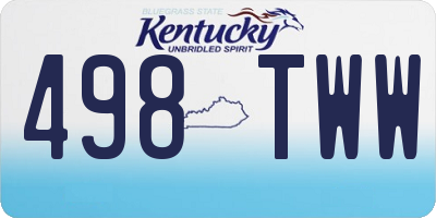 KY license plate 498TWW