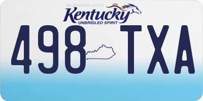KY license plate 498TXA