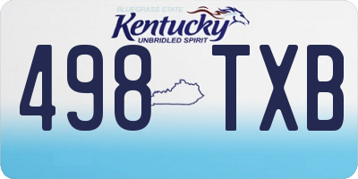 KY license plate 498TXB