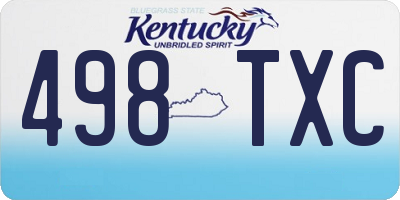 KY license plate 498TXC