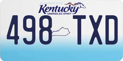 KY license plate 498TXD
