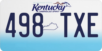 KY license plate 498TXE