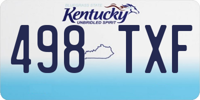 KY license plate 498TXF