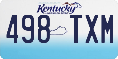 KY license plate 498TXM
