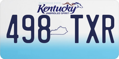 KY license plate 498TXR