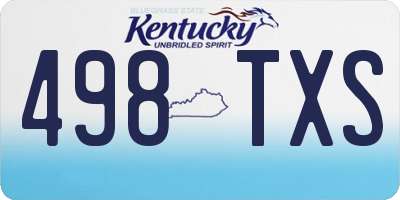 KY license plate 498TXS