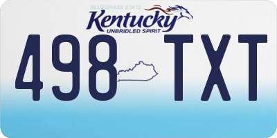 KY license plate 498TXT