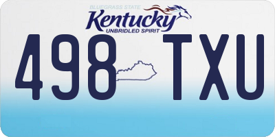 KY license plate 498TXU