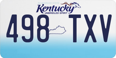 KY license plate 498TXV