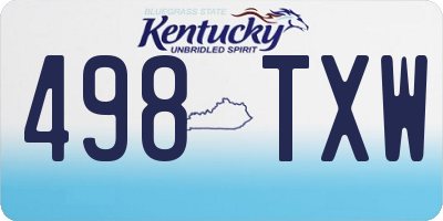 KY license plate 498TXW