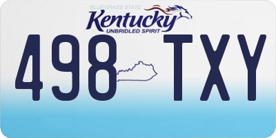KY license plate 498TXY