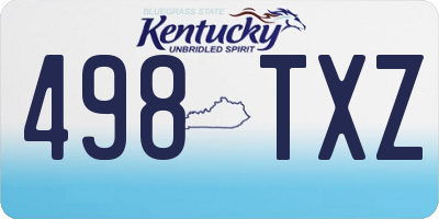 KY license plate 498TXZ