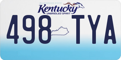 KY license plate 498TYA