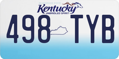 KY license plate 498TYB