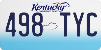 KY license plate 498TYC