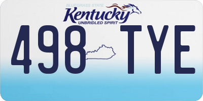 KY license plate 498TYE