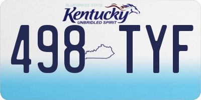 KY license plate 498TYF