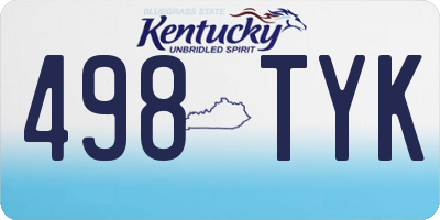 KY license plate 498TYK