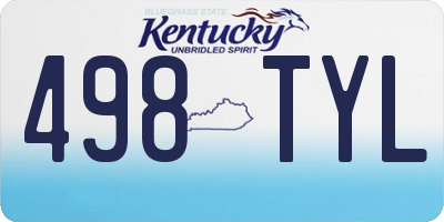 KY license plate 498TYL