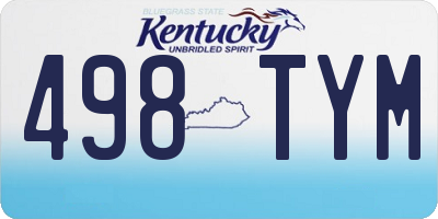 KY license plate 498TYM