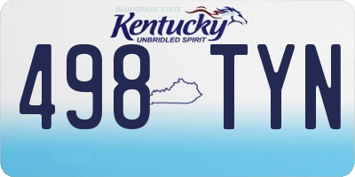 KY license plate 498TYN