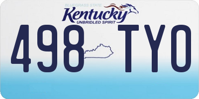 KY license plate 498TYO