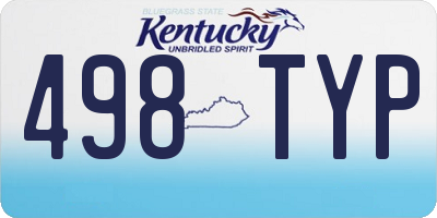 KY license plate 498TYP