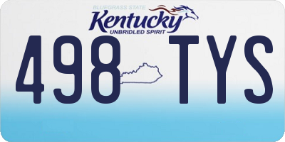 KY license plate 498TYS