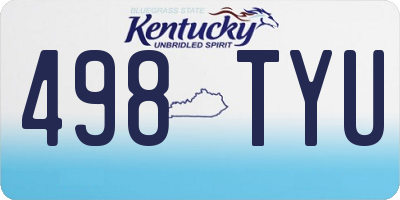 KY license plate 498TYU