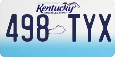KY license plate 498TYX