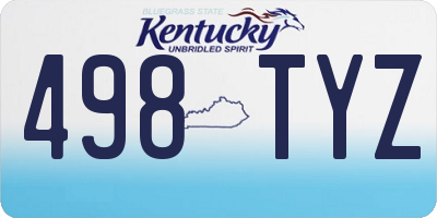 KY license plate 498TYZ