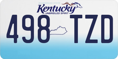 KY license plate 498TZD