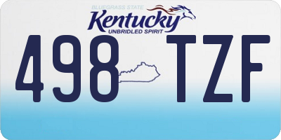 KY license plate 498TZF