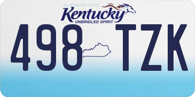 KY license plate 498TZK