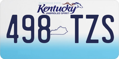 KY license plate 498TZS