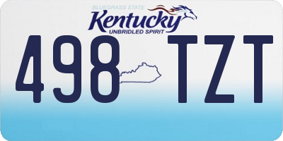 KY license plate 498TZT