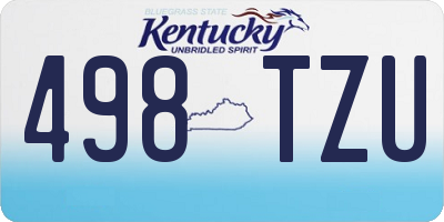 KY license plate 498TZU