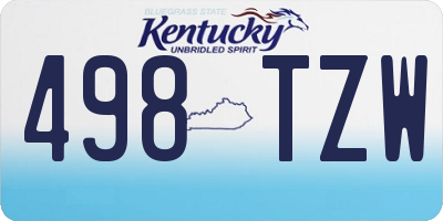KY license plate 498TZW