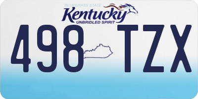 KY license plate 498TZX