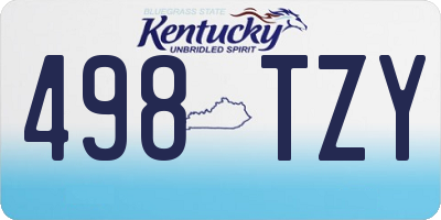 KY license plate 498TZY