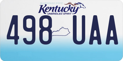 KY license plate 498UAA