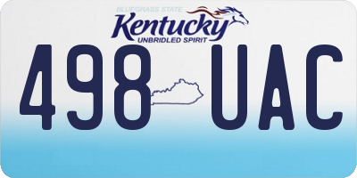 KY license plate 498UAC