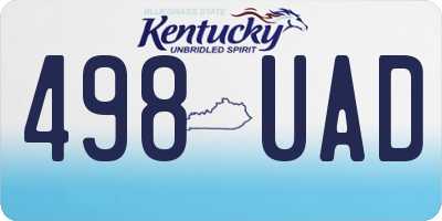 KY license plate 498UAD