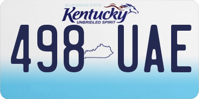 KY license plate 498UAE