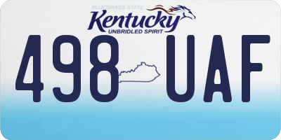 KY license plate 498UAF