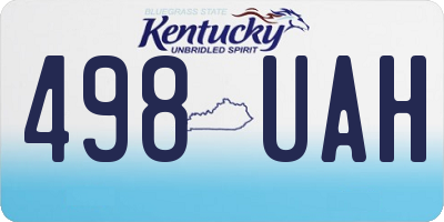 KY license plate 498UAH