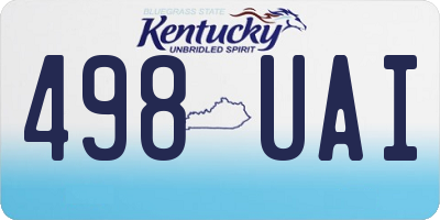 KY license plate 498UAI
